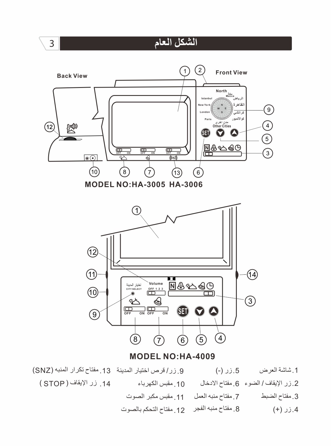 HA4009ALHARAMEEN ALHARAMEEN ALASR ALFAJR ALHELAL AZAN WATCH AZAN CLOCK ISLAMIC
